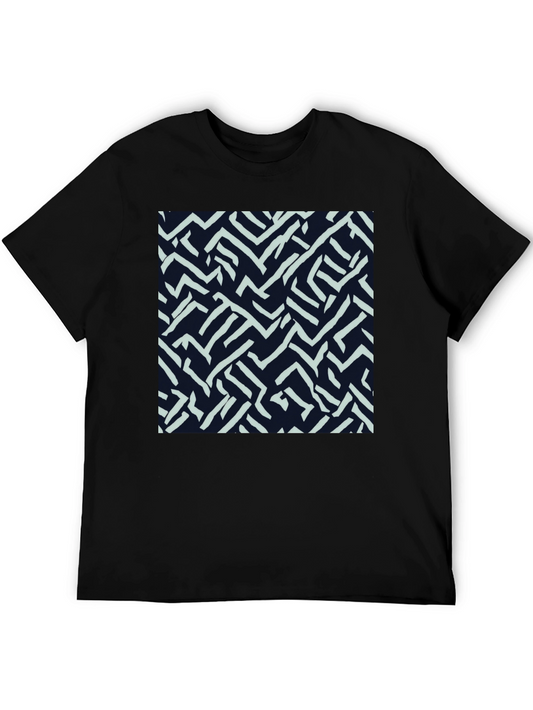 Abstract Labyrinth Print Tee - Modern Casual Style