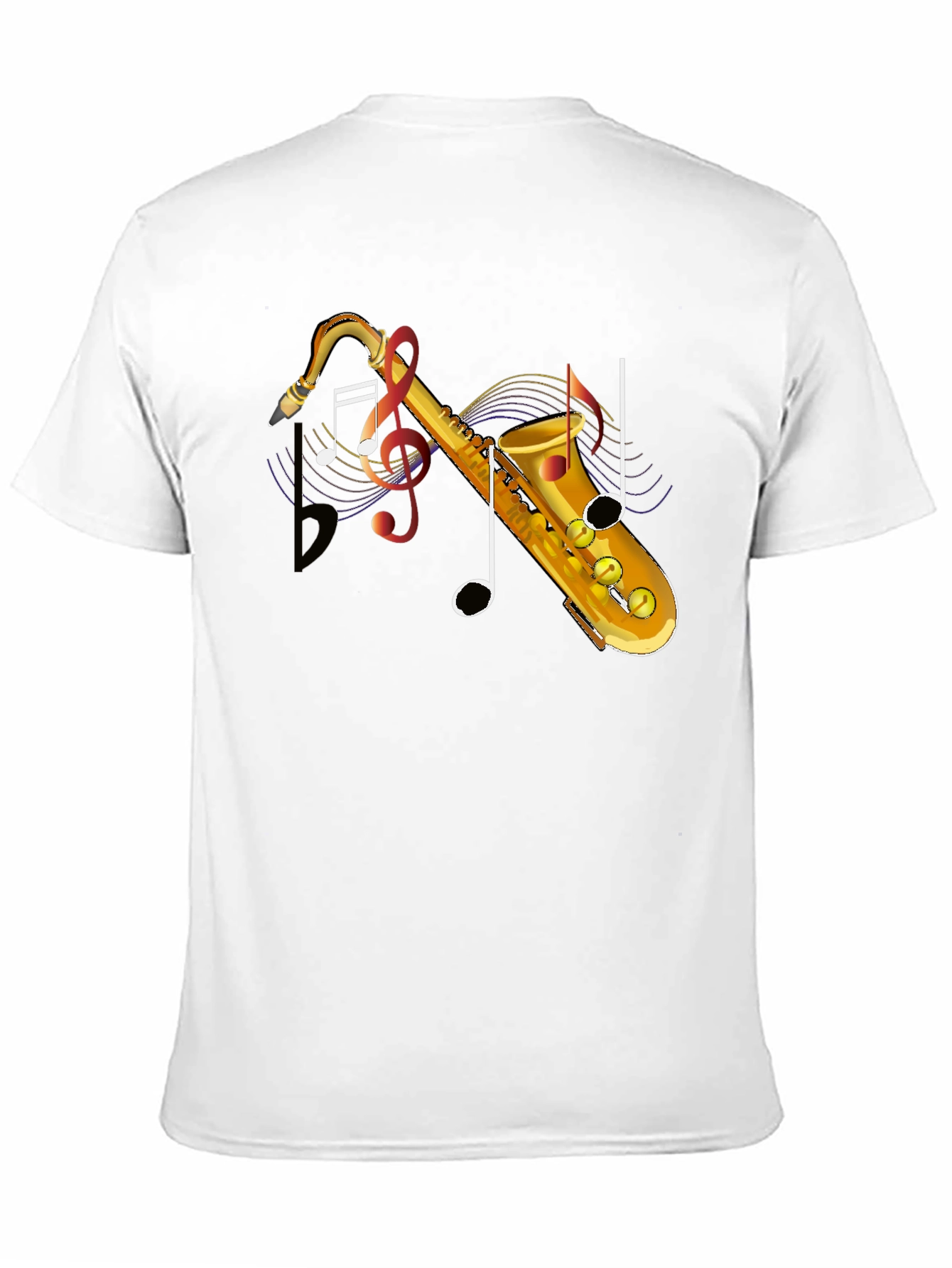 Saxophone Music Note Graphic T-Shirt - Stylish Musical Tee