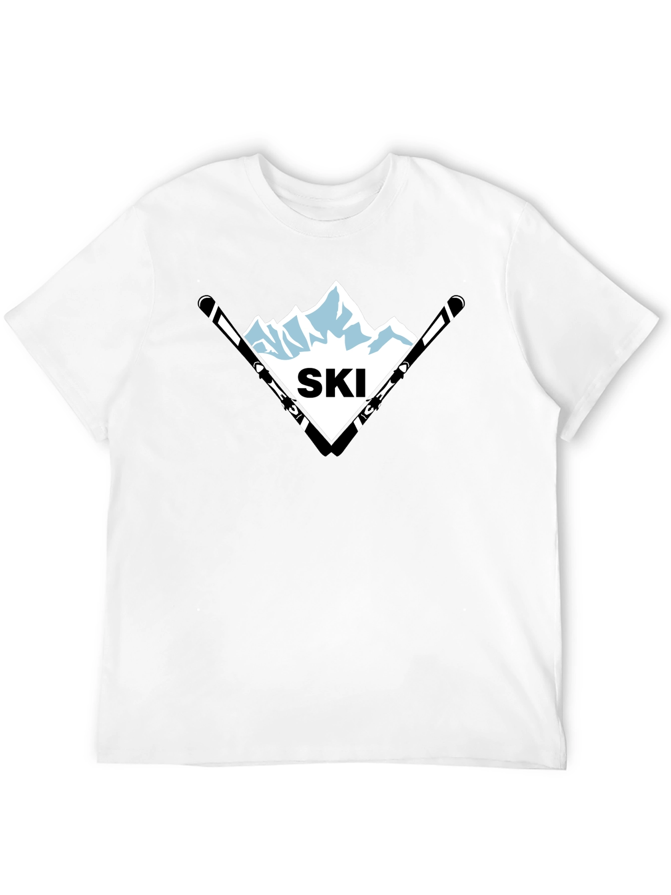 Ski Mountain Graphic Tee - Black Short Sleeve