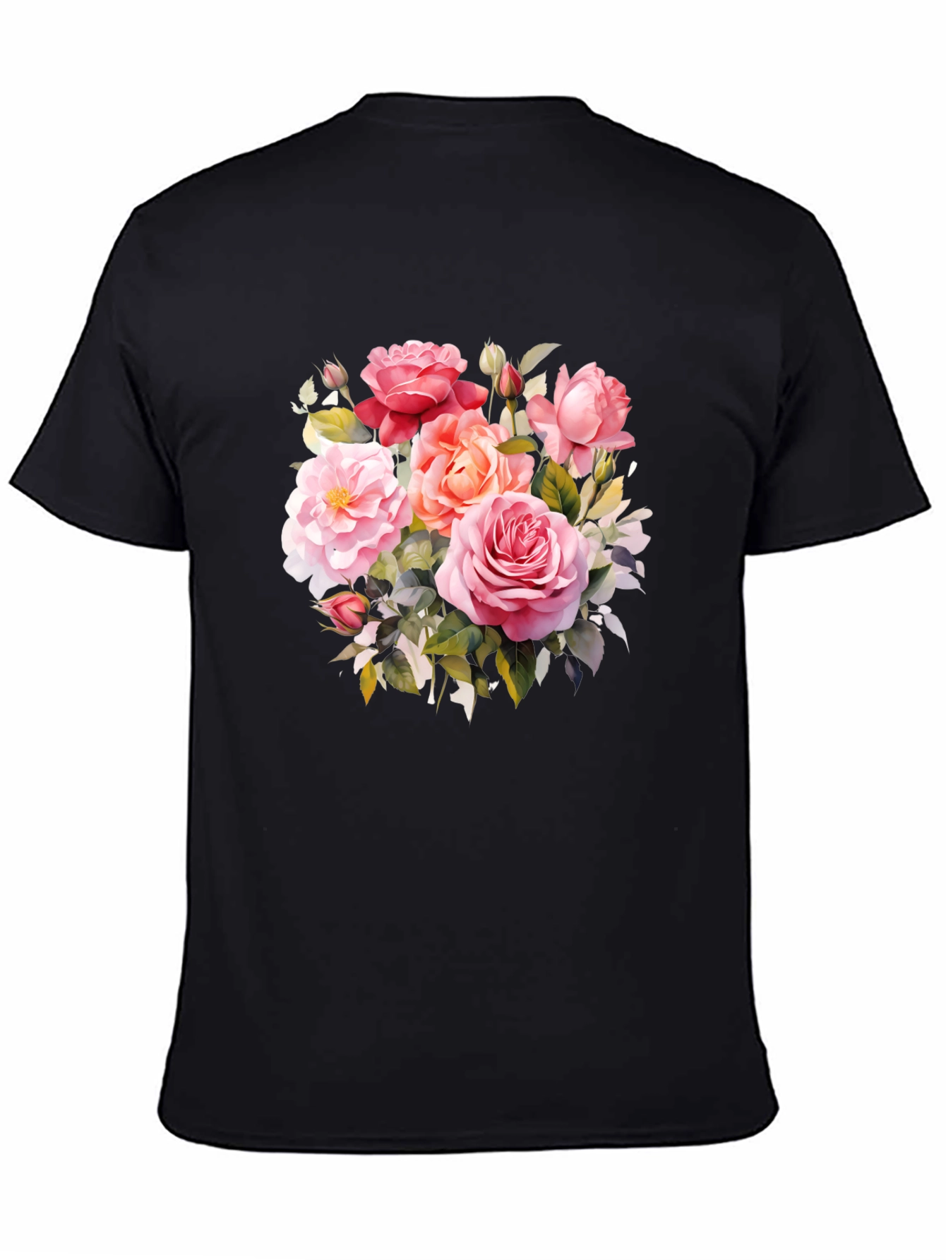 Floral Rose Graphic T-Shirt - Elegant Design