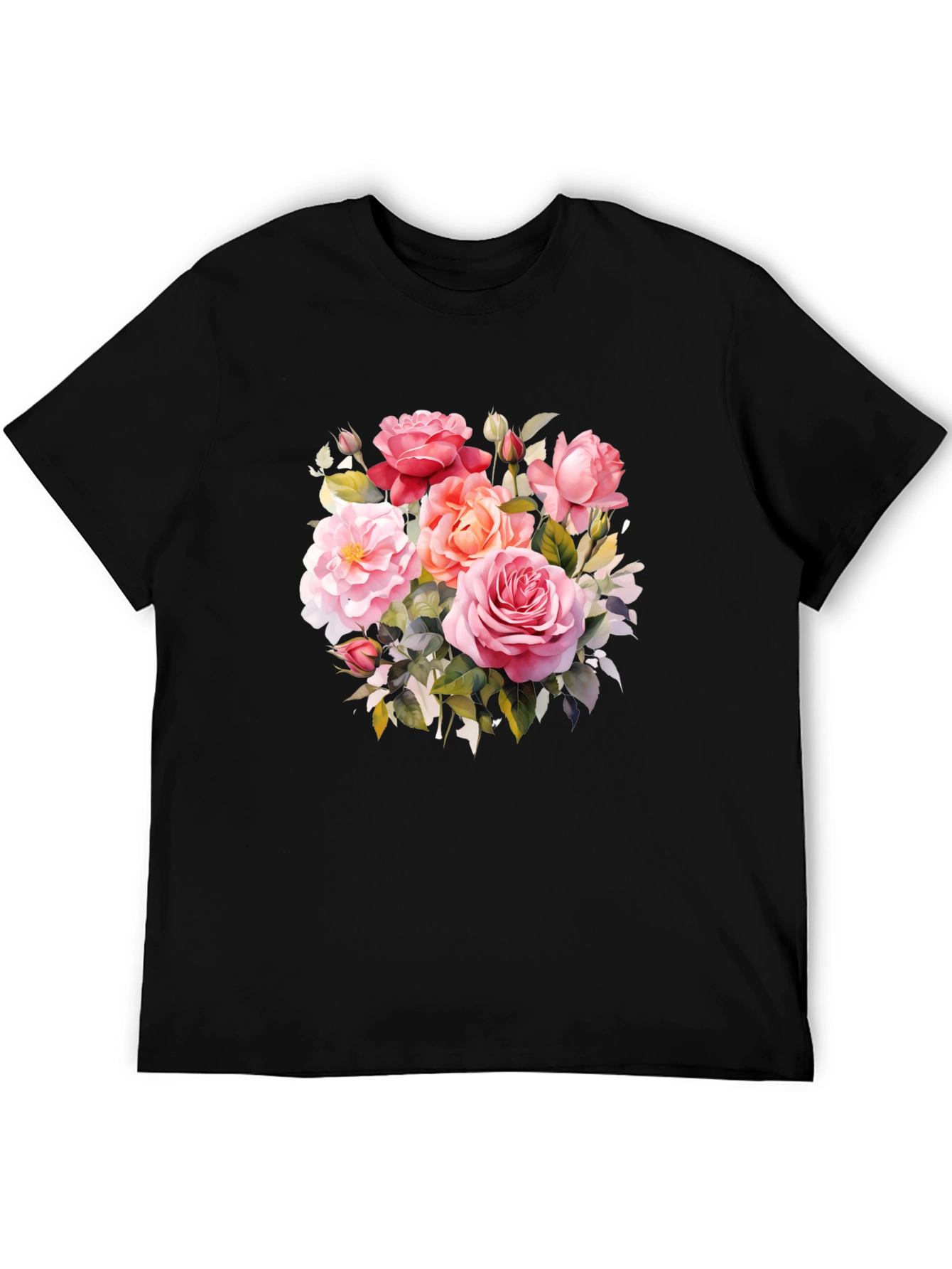 Floral Rose Graphic T-Shirt - Elegant Design