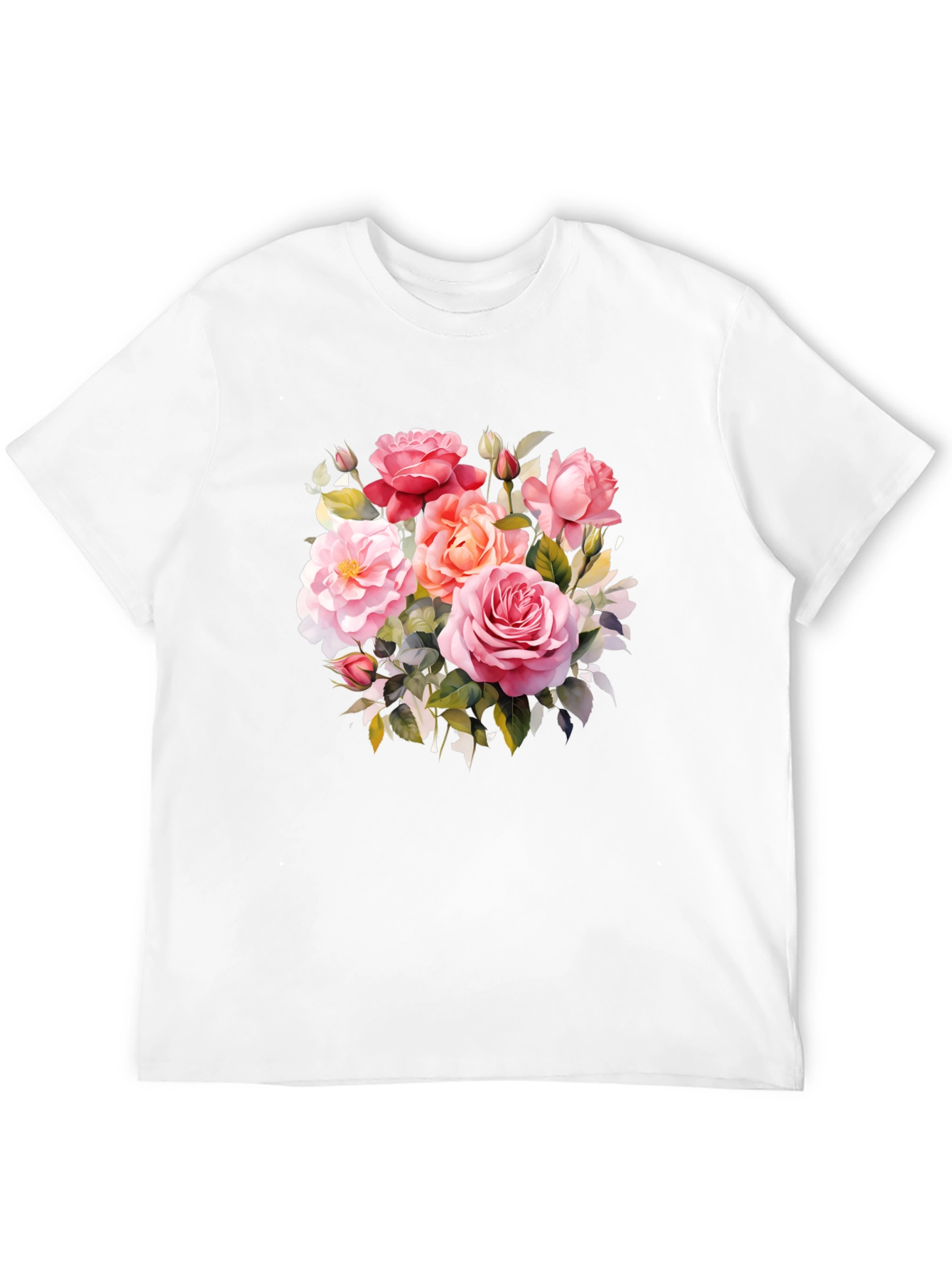 Floral Rose Graphic T-Shirt - Elegant Design