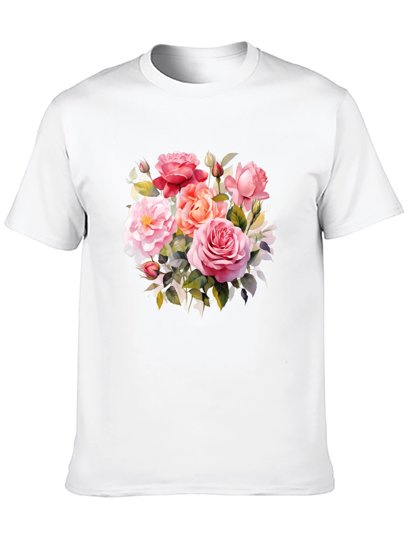 Floral Rose Graphic T-Shirt - Elegant Design