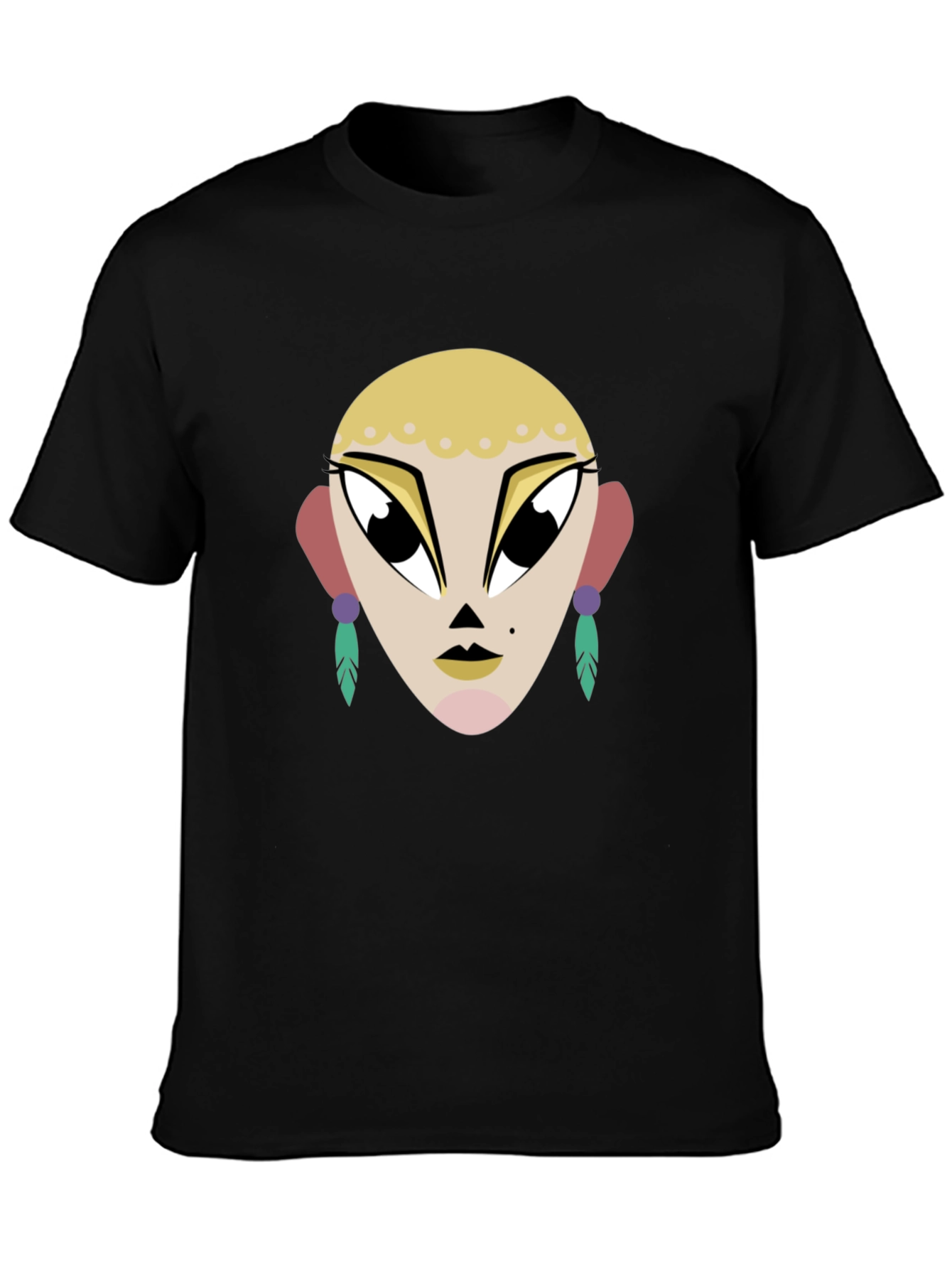 Geometric Face Graphic Tee - Cool & Unique
