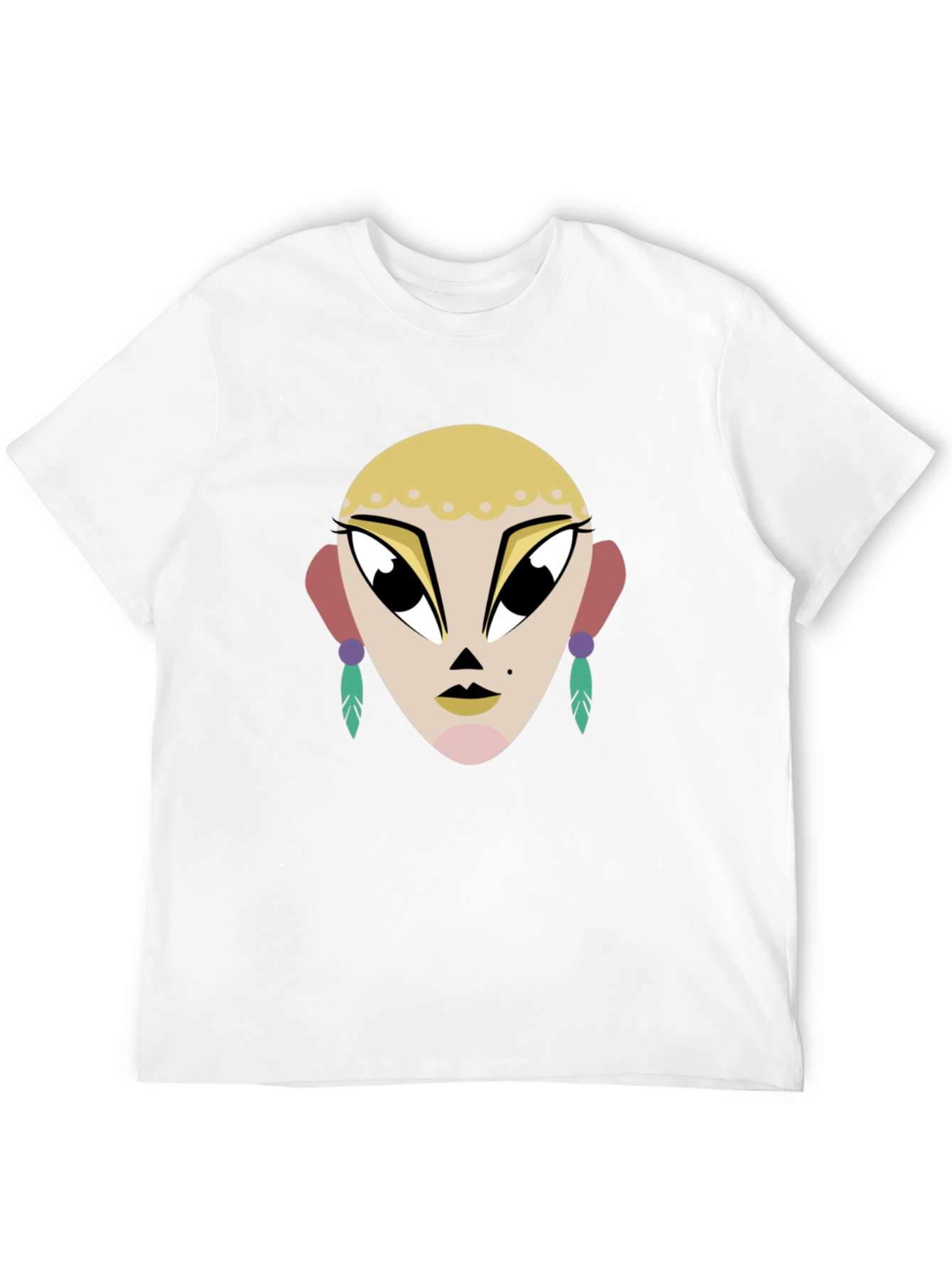 Geometric Face Graphic Tee - Cool & Unique
