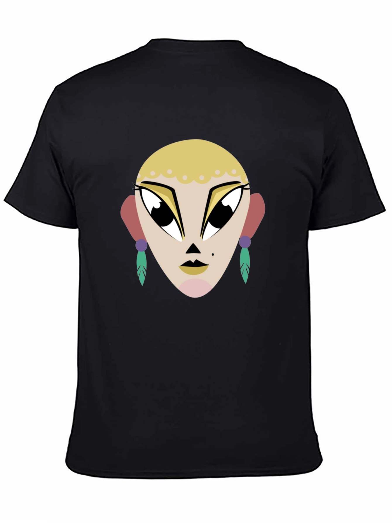 Geometric Face Graphic Tee - Cool & Unique