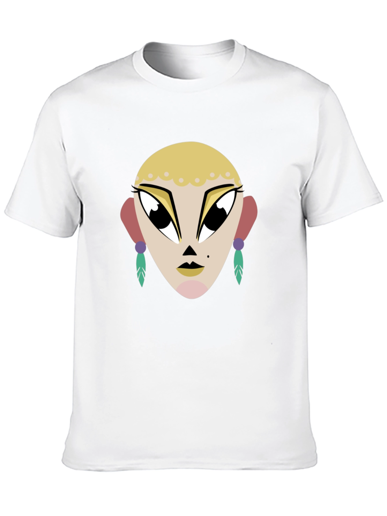 Geometric Face Graphic Tee - Cool & Unique