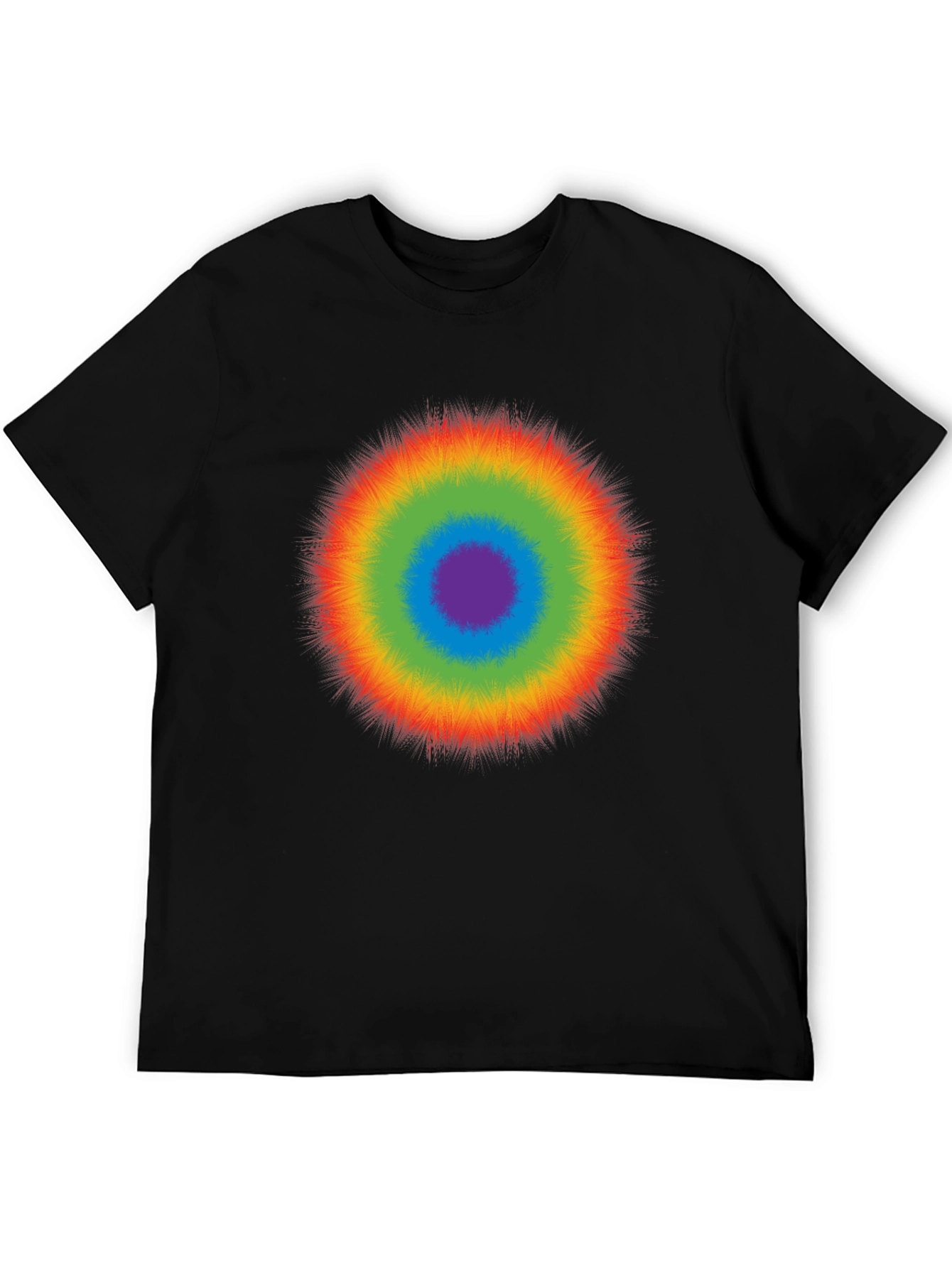 Rainbow Burst Graphic T-Shirt - Casual Cotton Tee