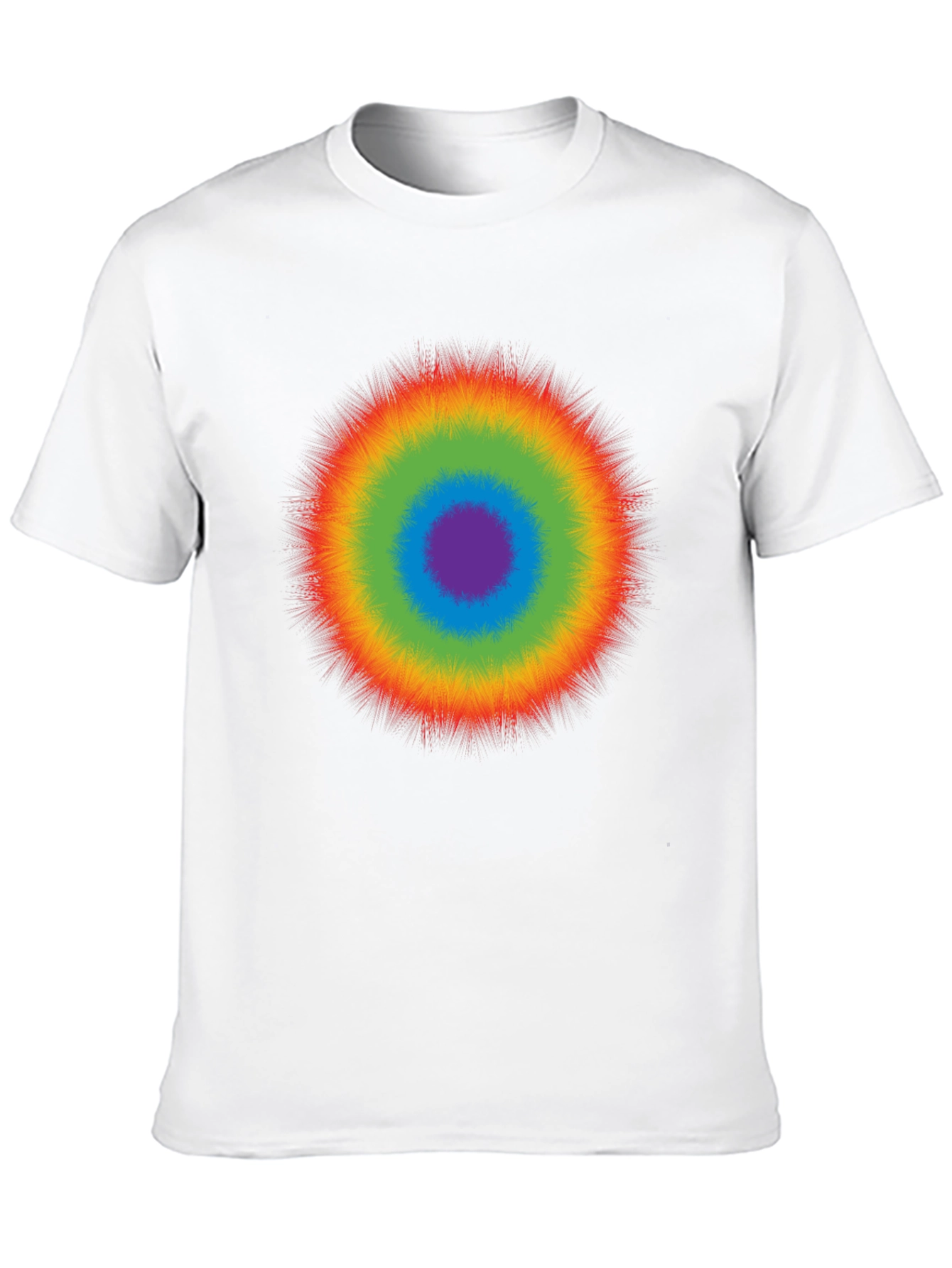 Rainbow Burst Graphic T-Shirt - Casual Cotton Tee