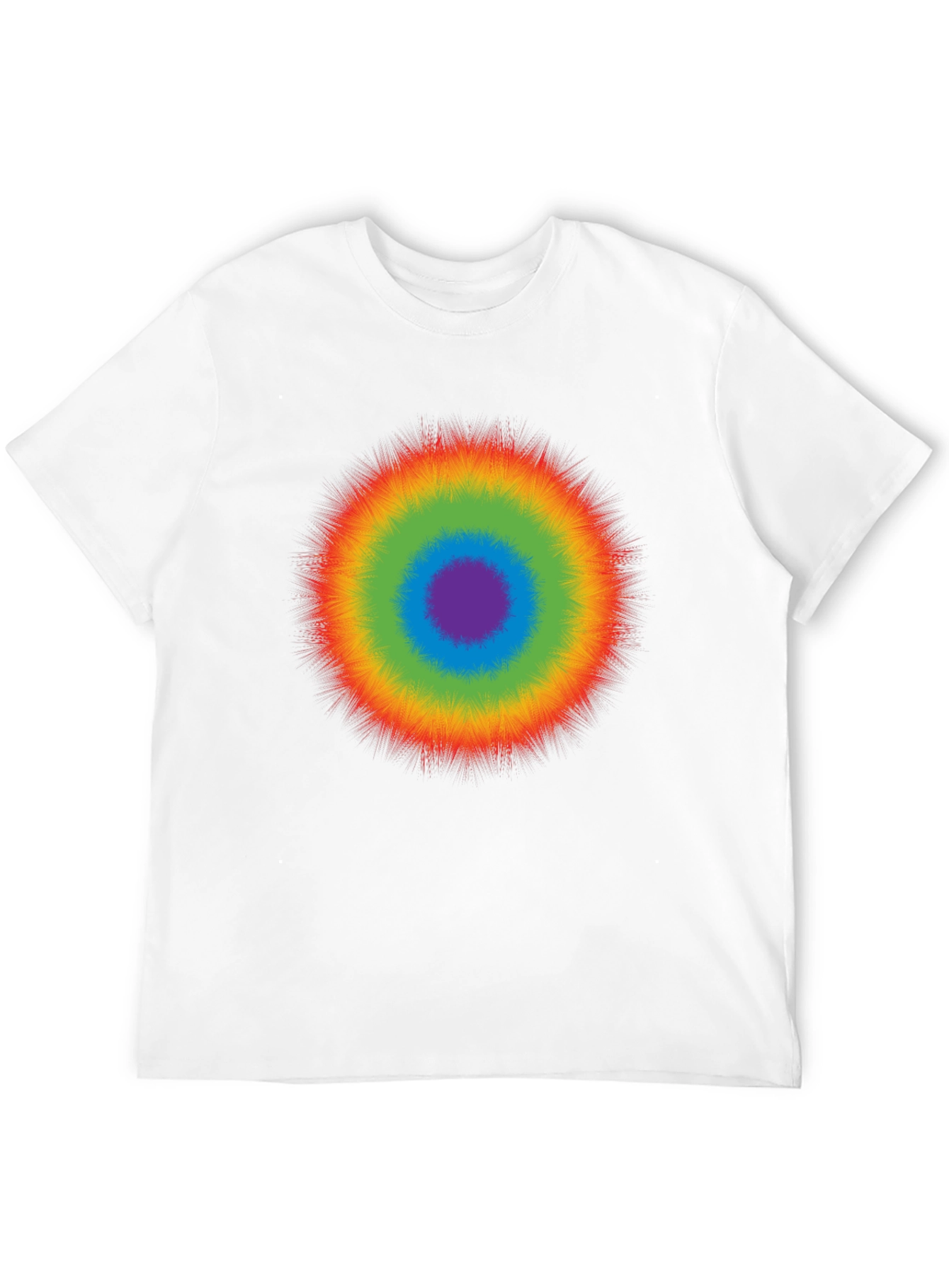 Rainbow Burst Graphic T-Shirt - Casual Cotton Tee