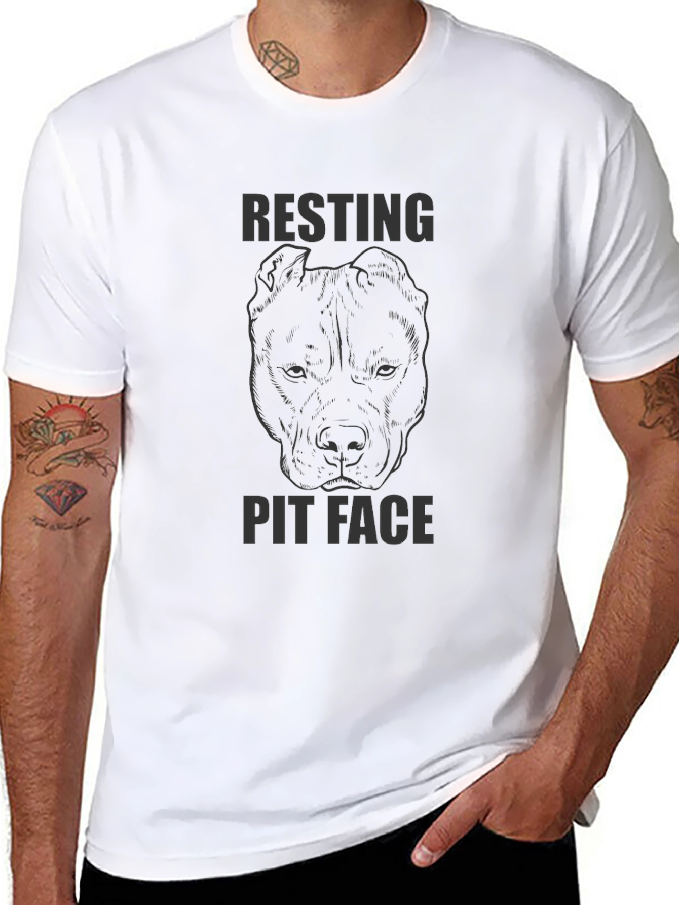 Resting Pit Face Black Graphic T-Shirt