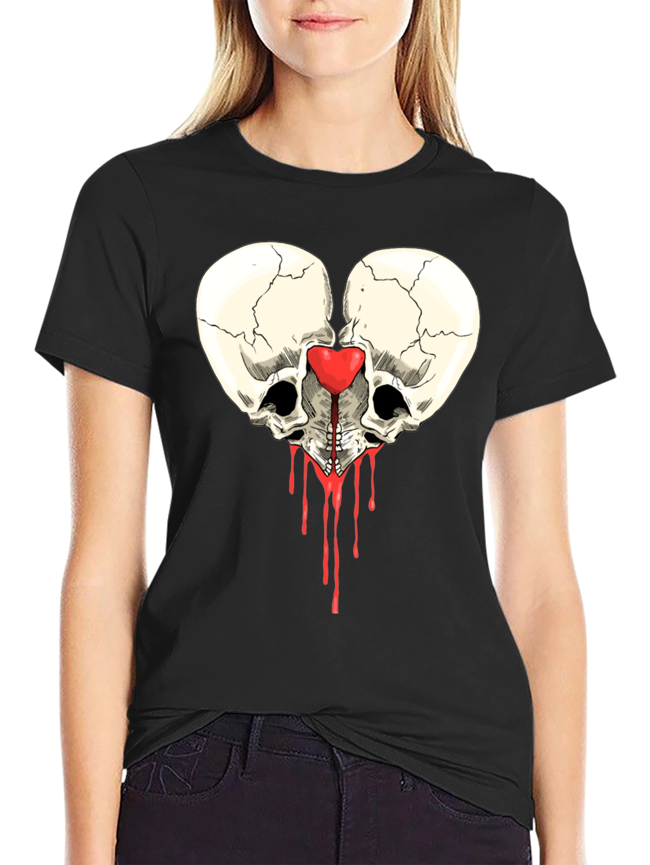 Skull Heart Graphic Tee - Edgy Design