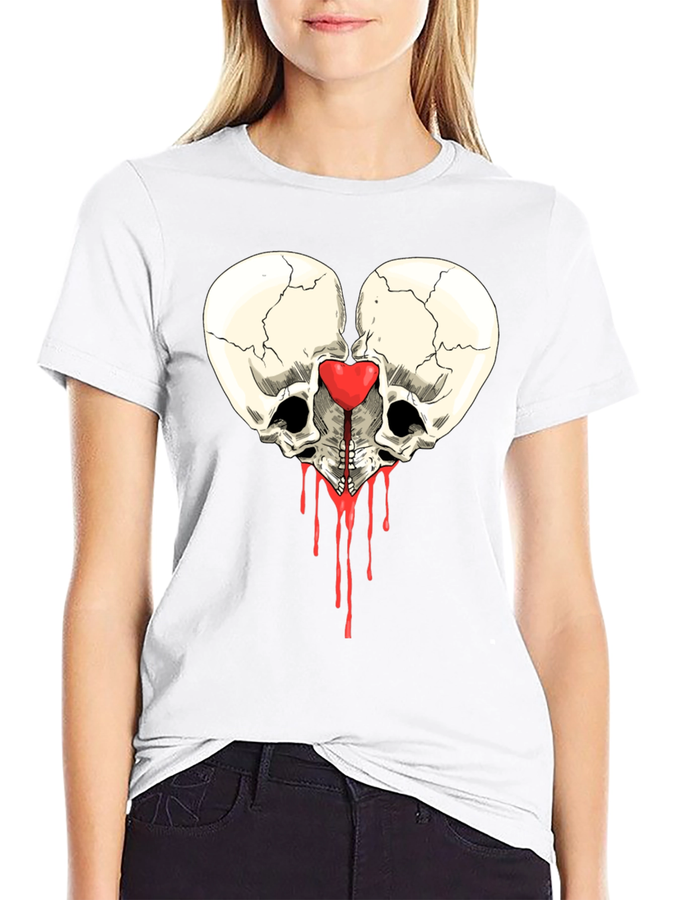 Skull Heart Graphic Tee - Edgy Design
