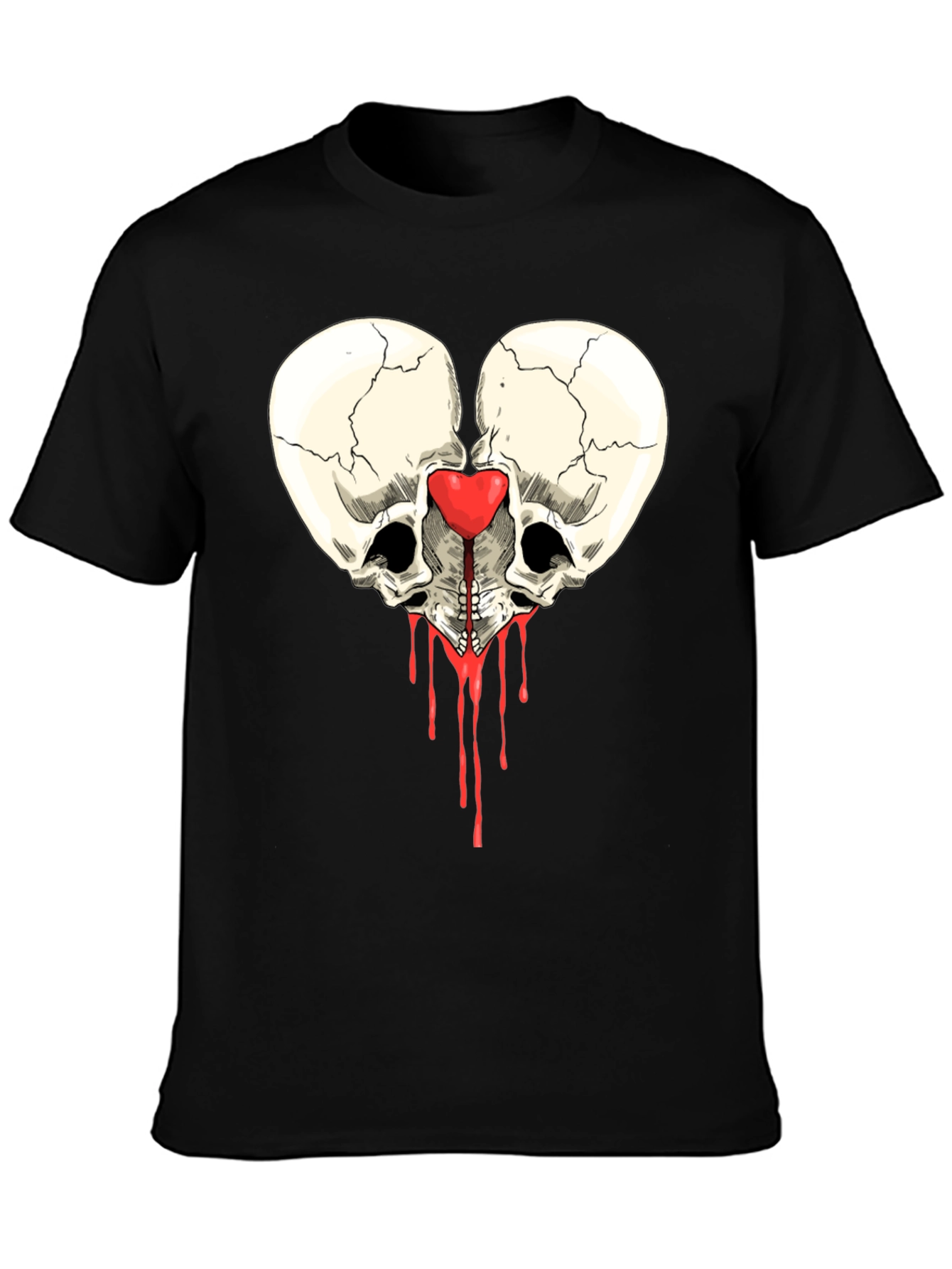 Skull Heart Graphic Tee - Edgy Design