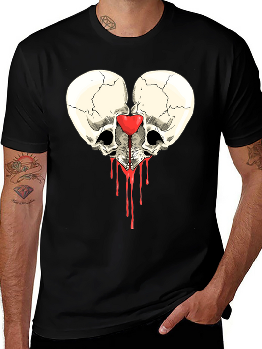 Skull Heart Graphic Tee - Edgy Design