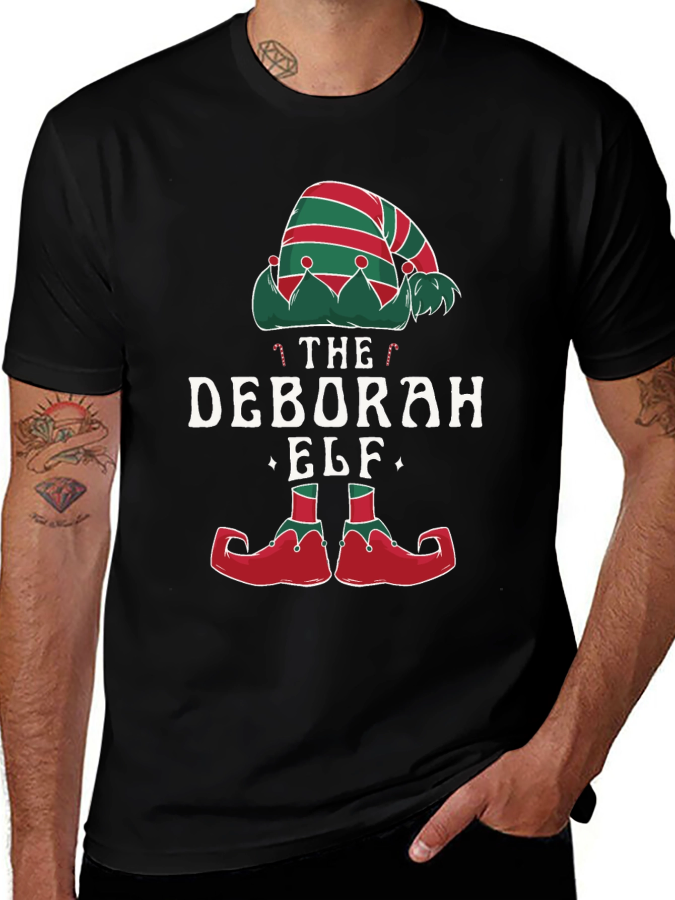 Deborah Elf Christmas Holiday Graphic Tee Shirt