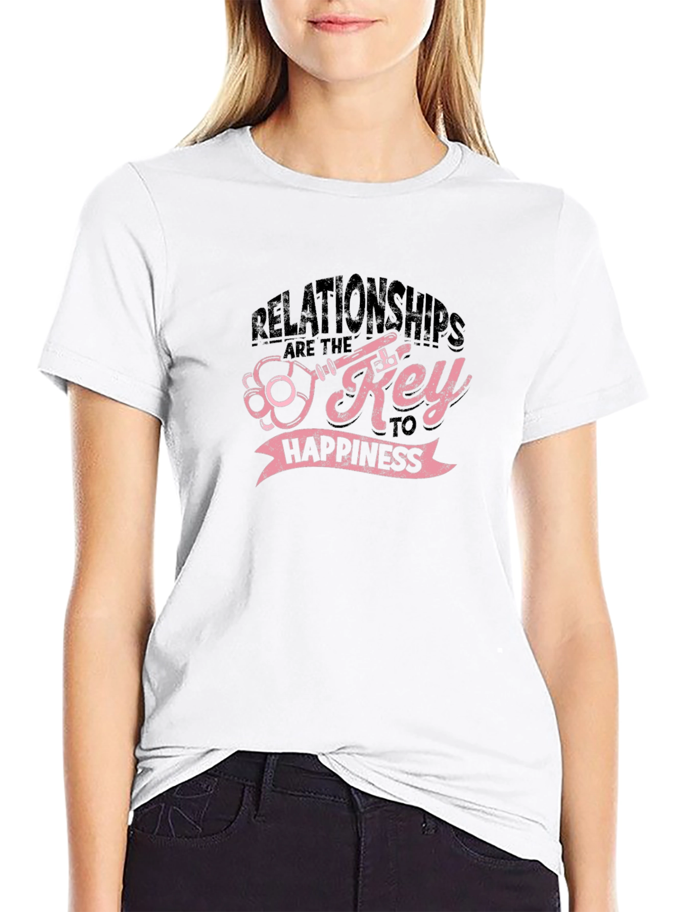 Relationships Key To Happiness Graphic T-Shirt