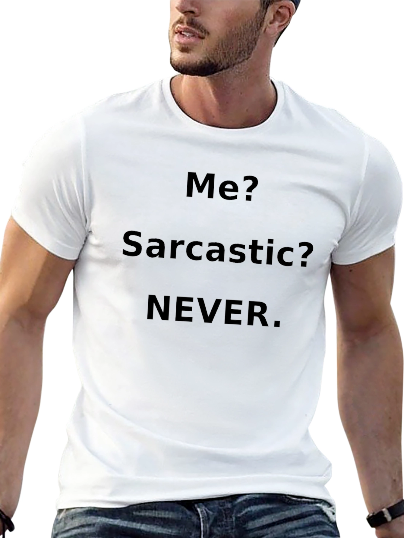 Sarcastic Never Mens Black T-Shirt