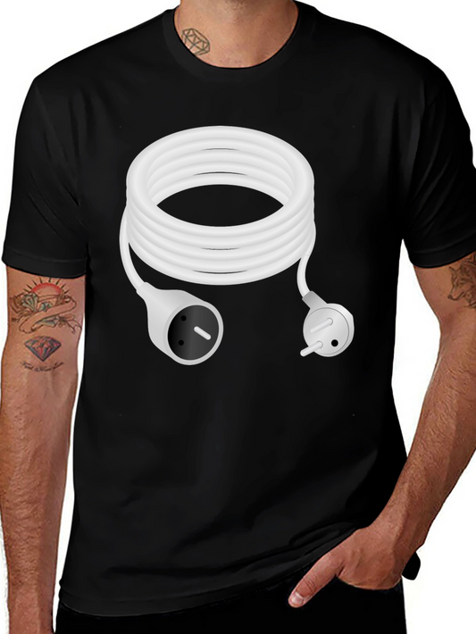 Plugged In Tee - White Cord Power T-Shirt