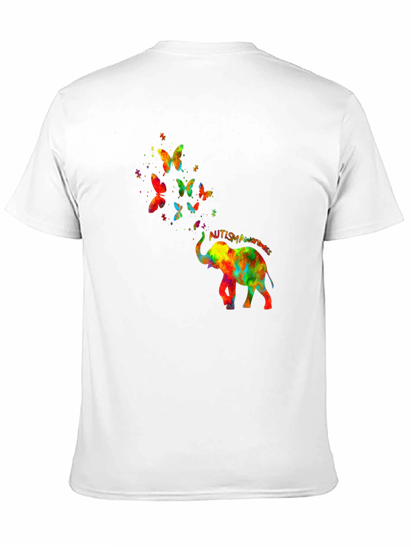 Autism Awareness Elephant Butterfly T-Shirt