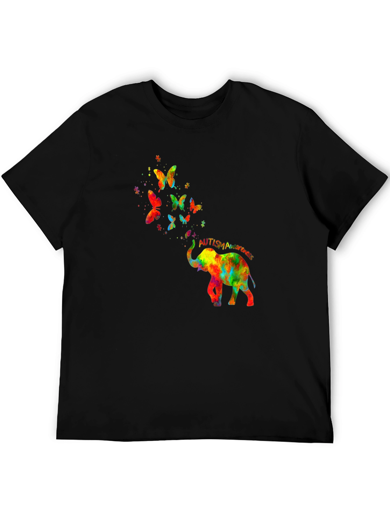 Autism Awareness Elephant Butterfly T-Shirt