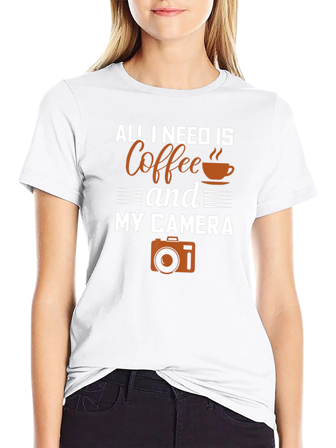 Coffee and Camera Graphic T-Shirt