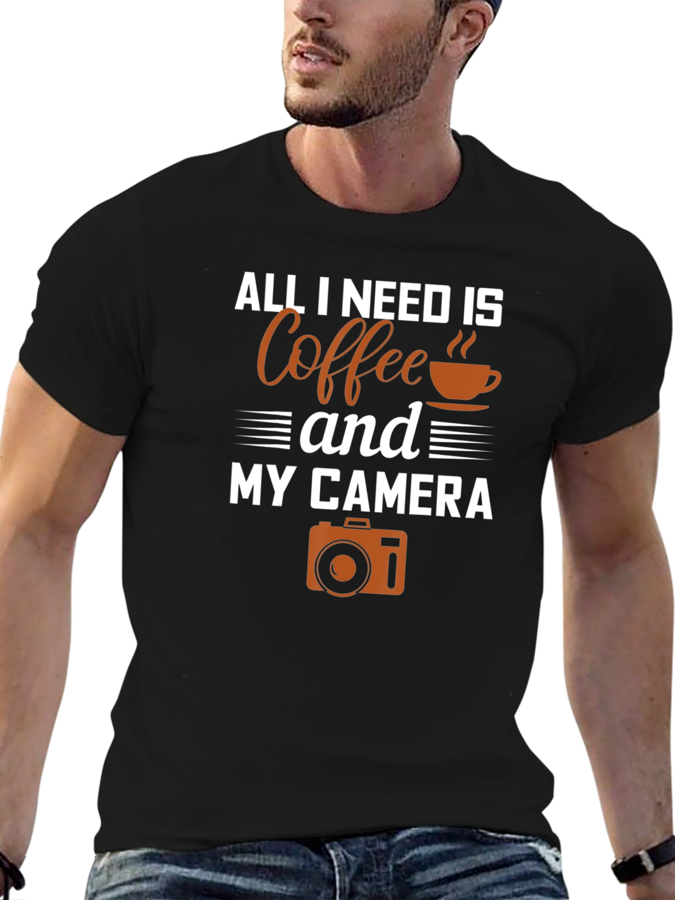 Coffee and Camera Graphic T-Shirt
