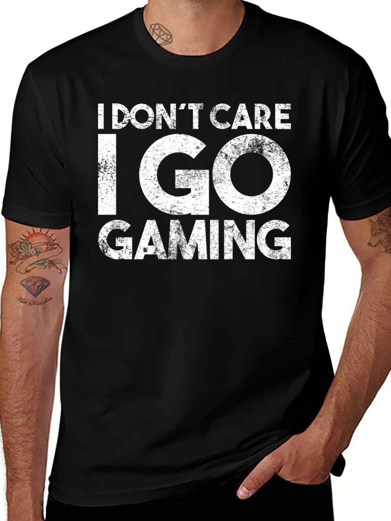I Dont Care I Go Gaming Black Tee