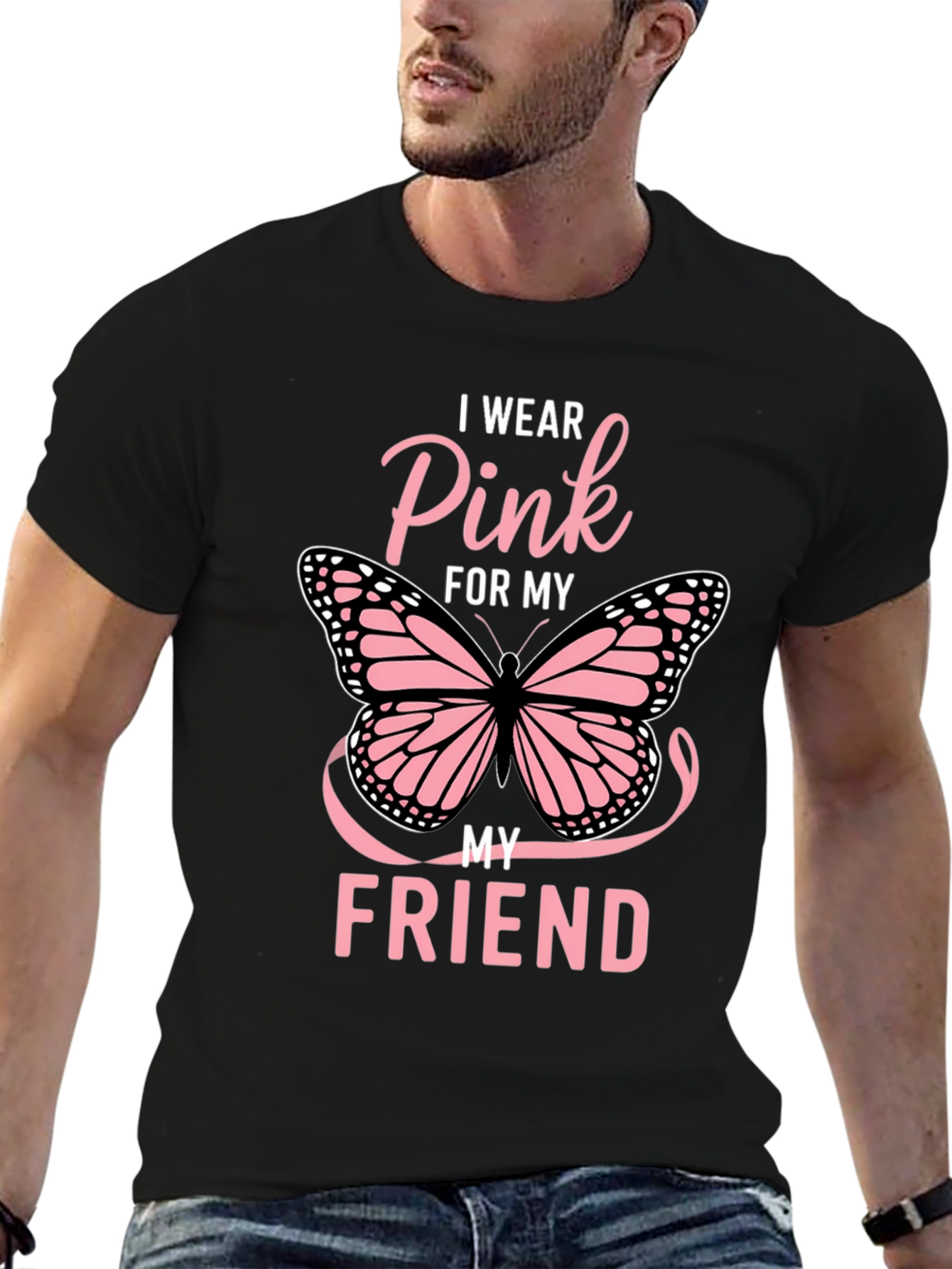 Pink Butterfly T-Shirt - Breast Cancer Awareness Tee