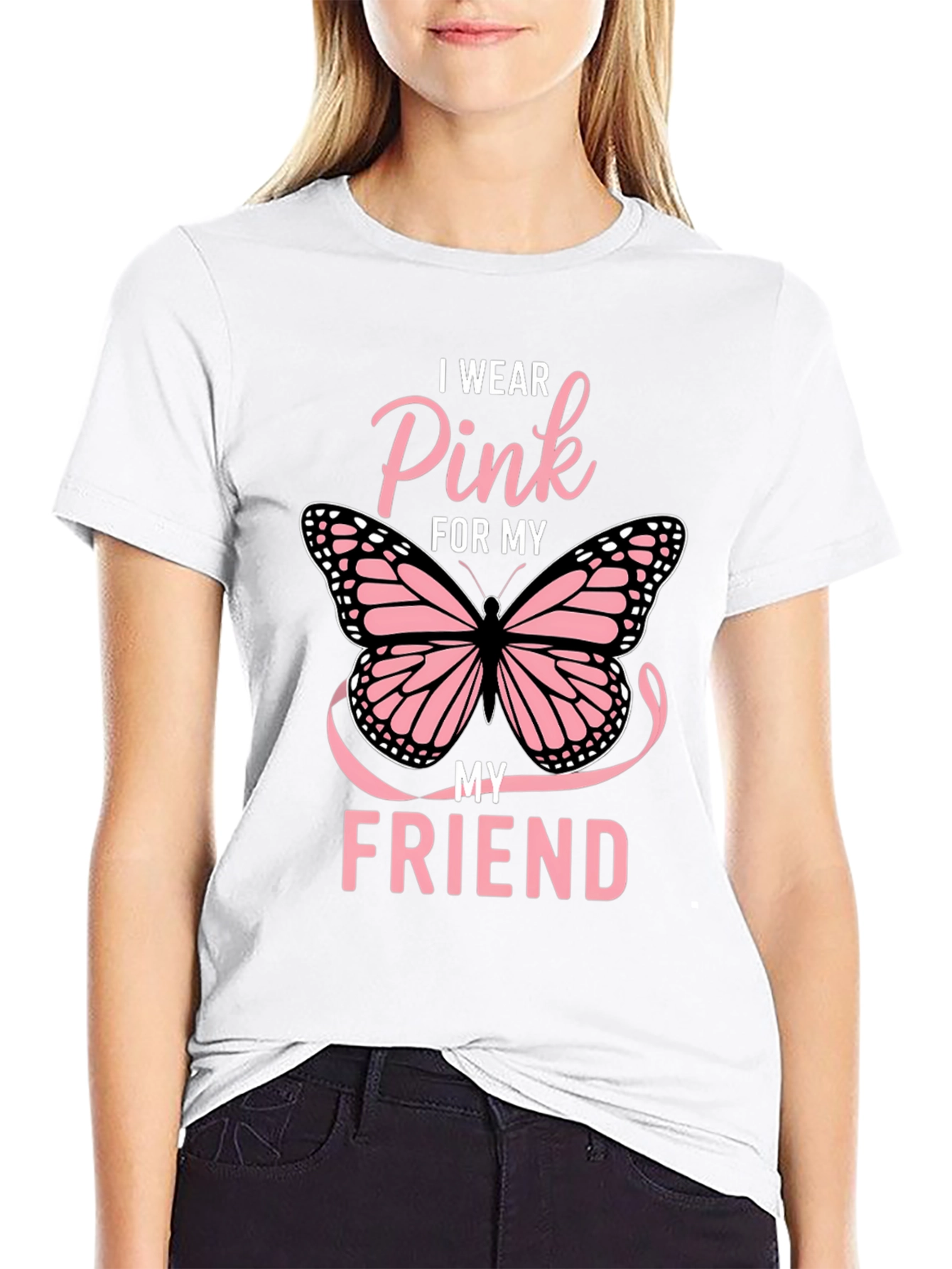 Pink Butterfly T-Shirt - Breast Cancer Awareness Tee