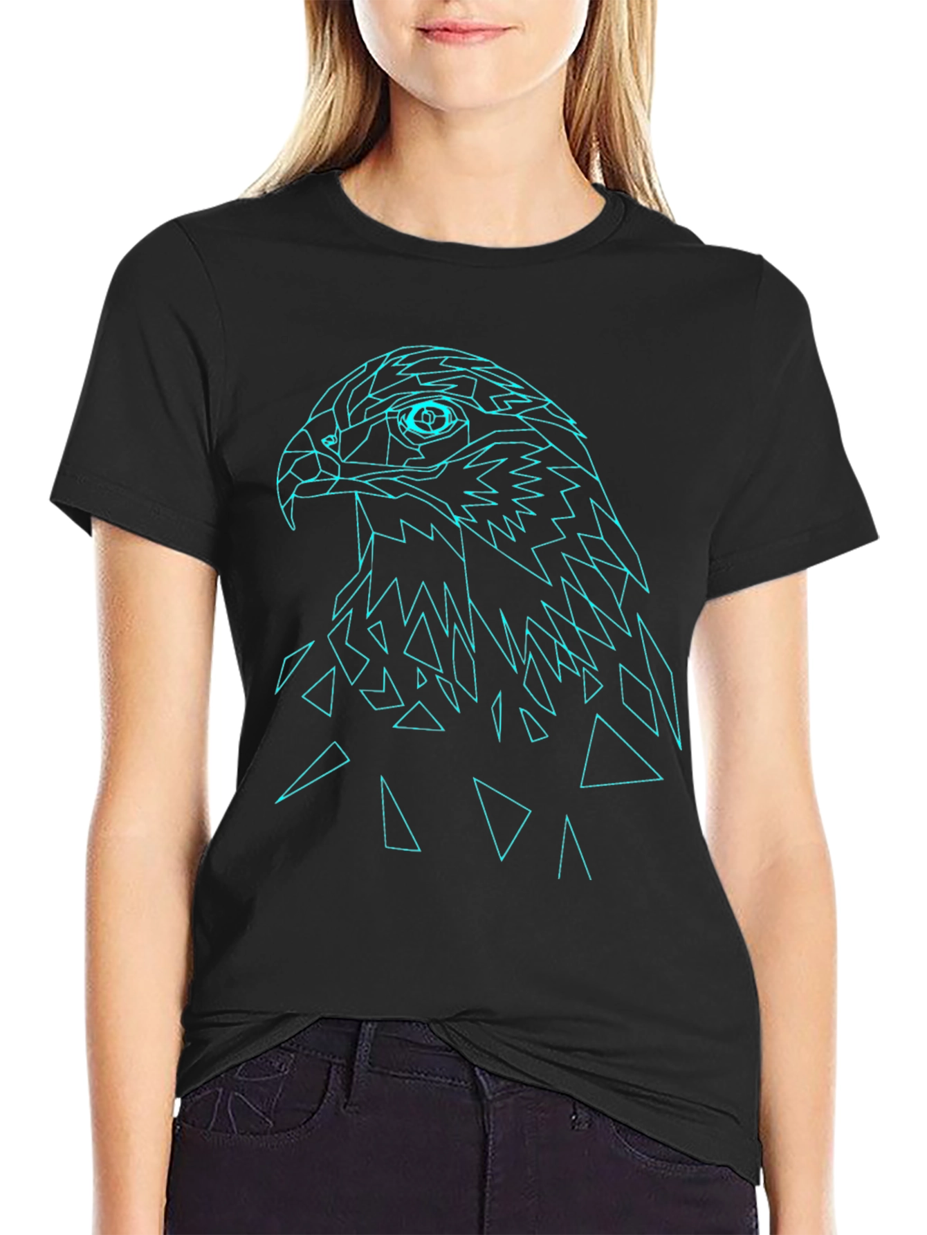 Geometric Eagle Graphic Tee - Modern Mens T-Shirt