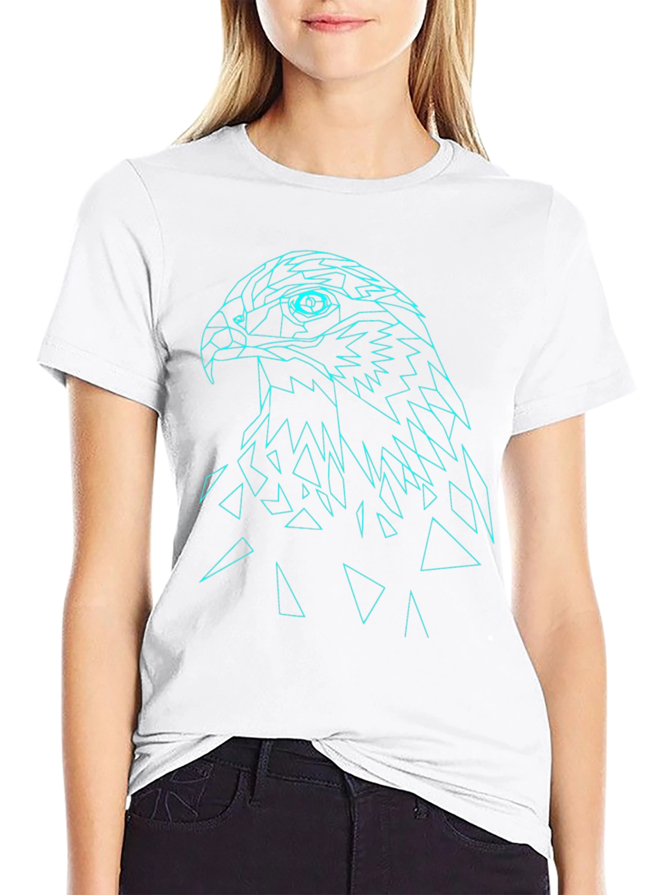 Geometric Eagle Graphic Tee - Modern Mens T-Shirt