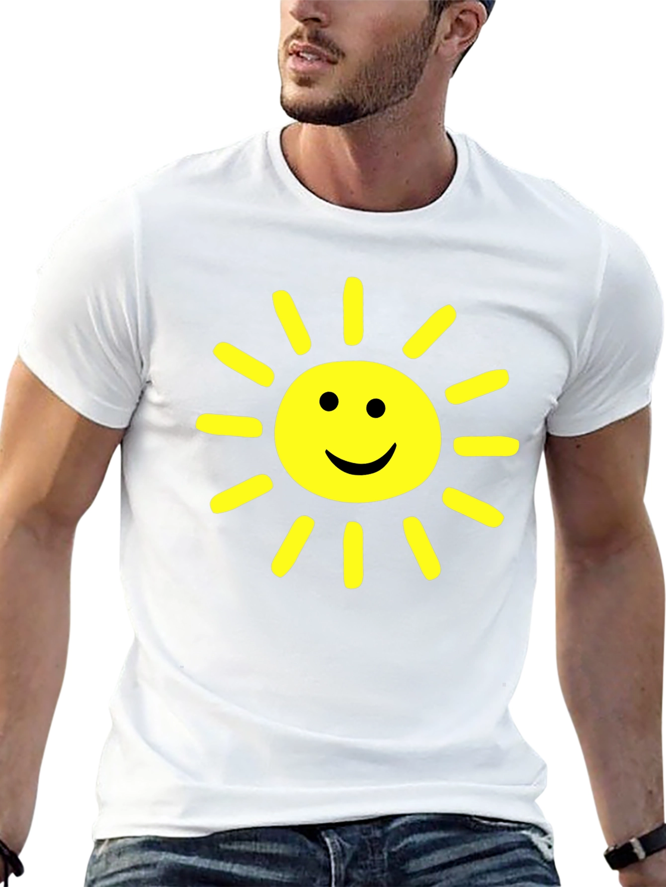 Happy Sunshine Graphic Tee - Cheerful Black T-Shirt
