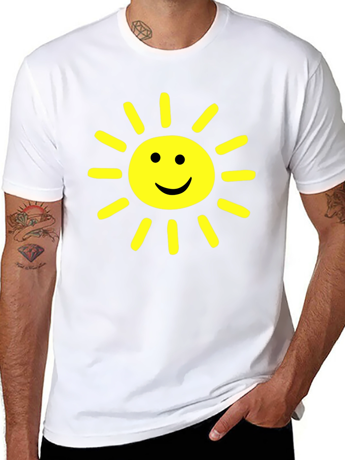 Happy Sunshine Graphic Tee - Cheerful Black T-Shirt