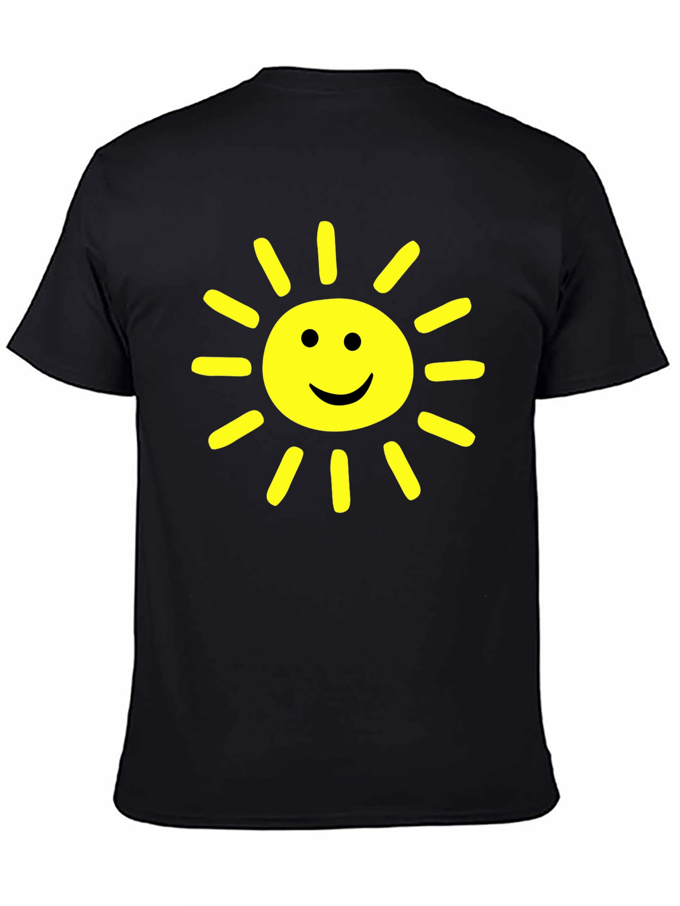 Happy Sunshine Graphic Tee - Cheerful Black T-Shirt