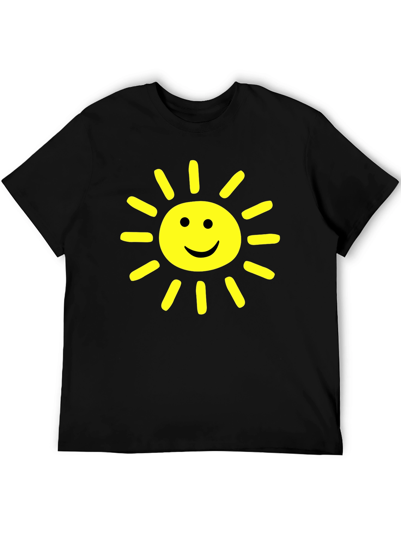 Happy Sunshine Graphic Tee - Cheerful Black T-Shirt