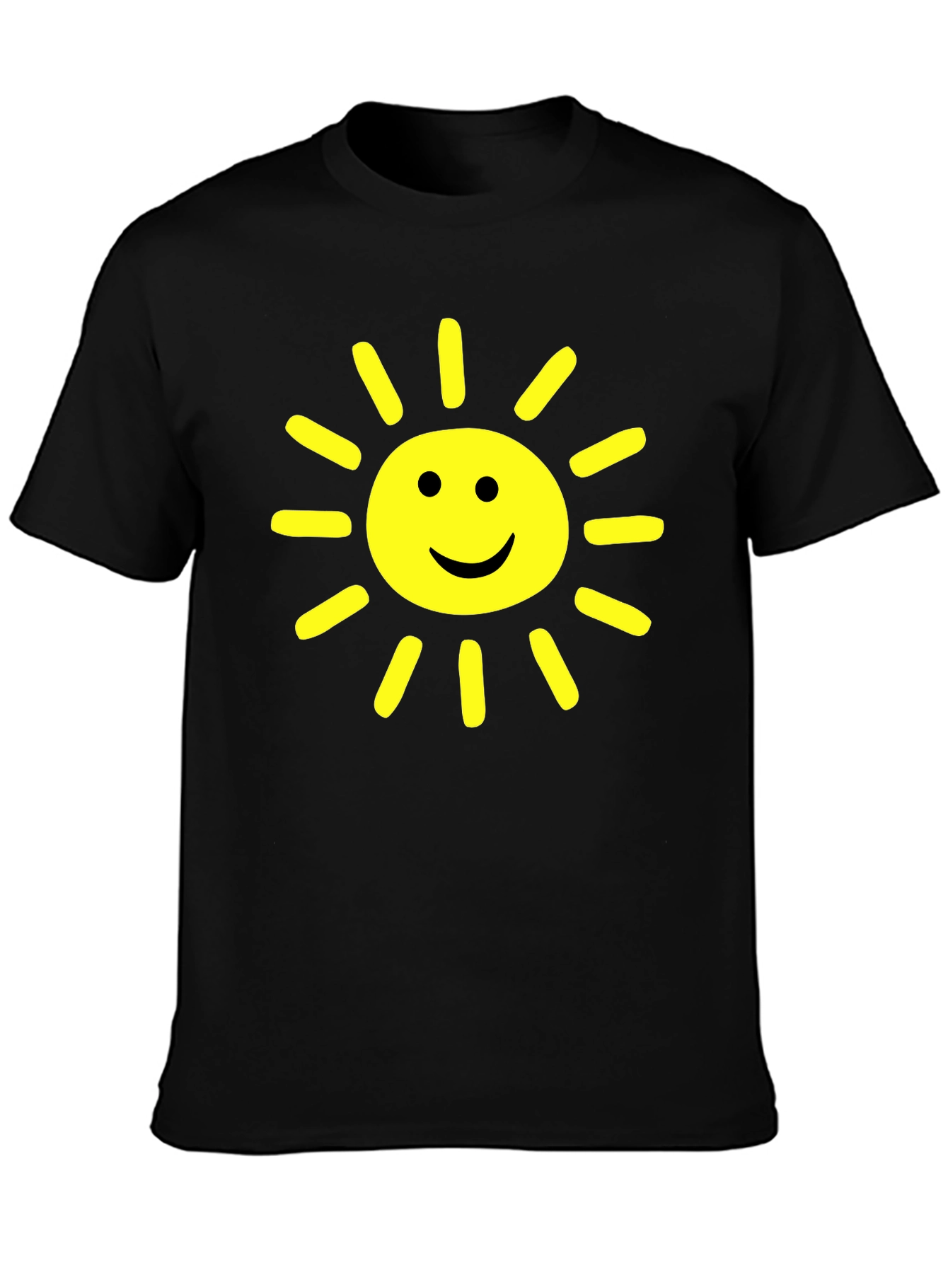 Happy Sunshine Graphic Tee - Cheerful Black T-Shirt