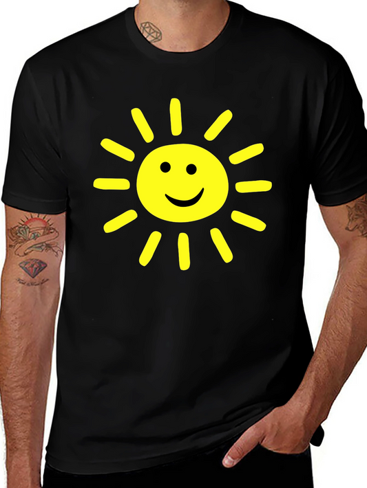 Happy Sunshine Graphic Tee - Cheerful Black T-Shirt