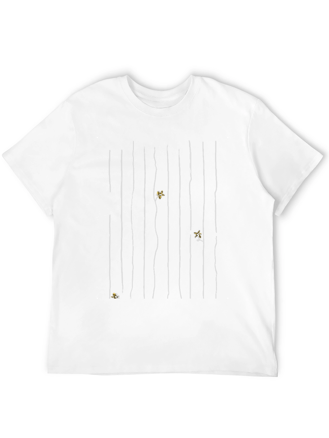 Stylish Black Graphic Tee - Striped Design with Accents