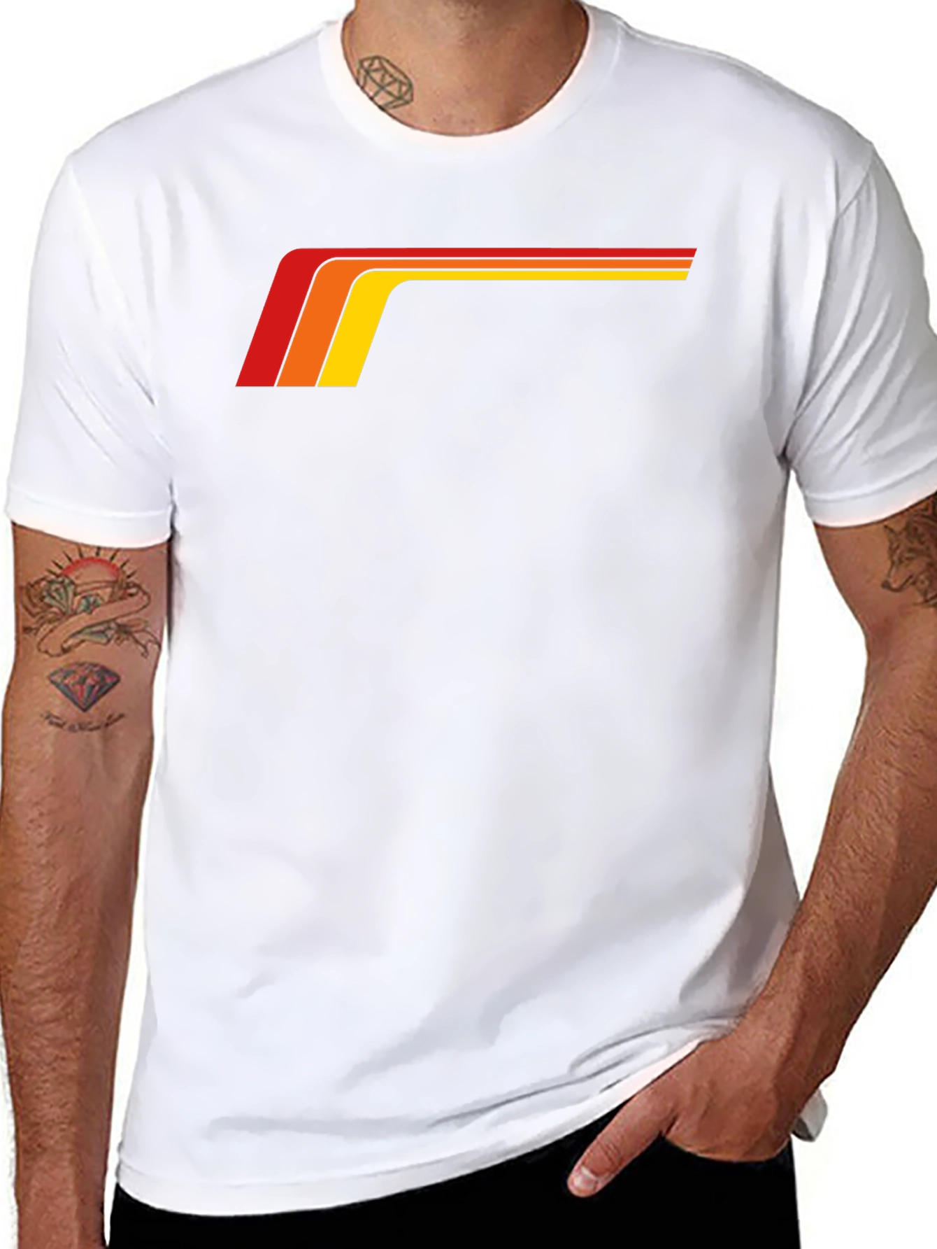 Retro Stripe Graphic Tee - Classic Style