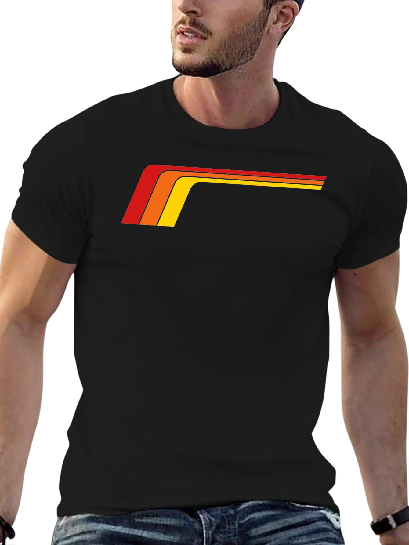 Retro Stripe Graphic Tee - Classic Style