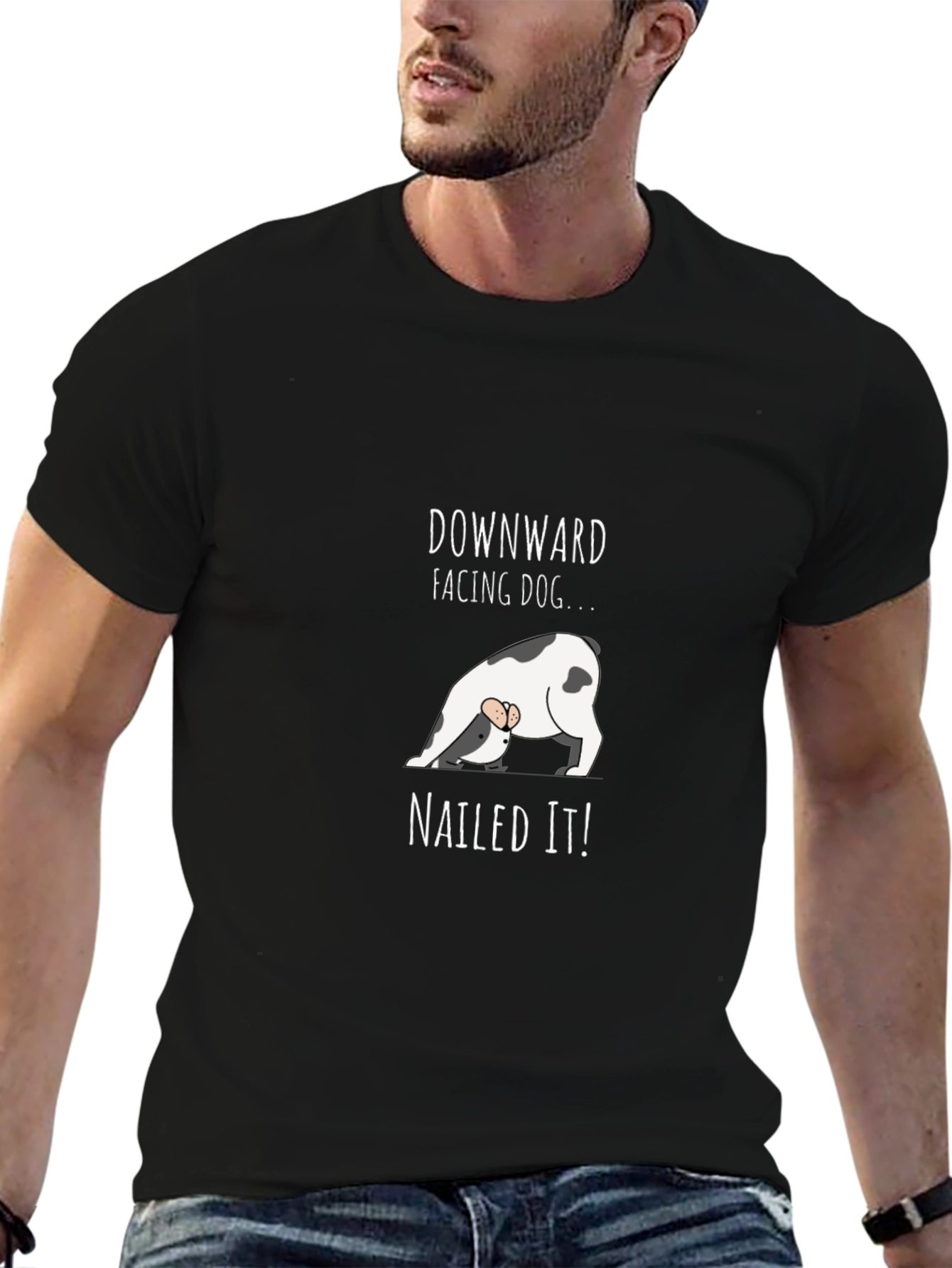 Downward Facing Dog T-Shirt - Nailed It Yoga Tee