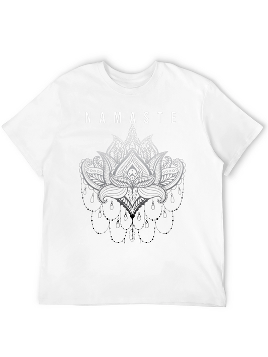 Namaste Lotus Graphic Black T-Shirt