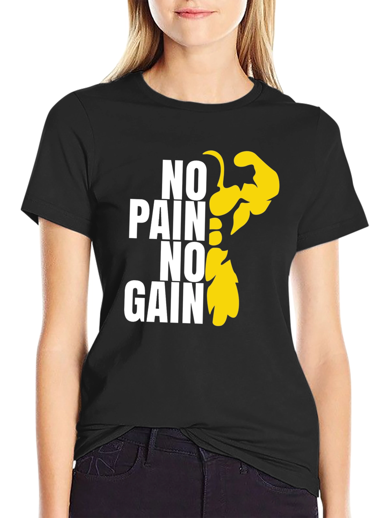 No Pain No Gain Graphic Tee - Black