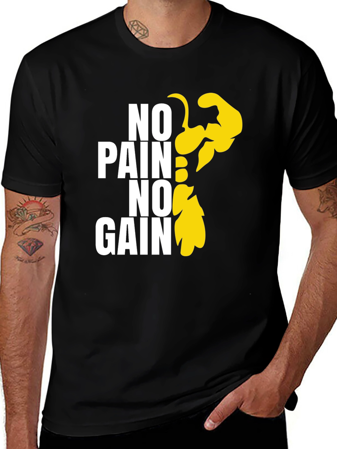 No Pain No Gain Graphic Tee - Black