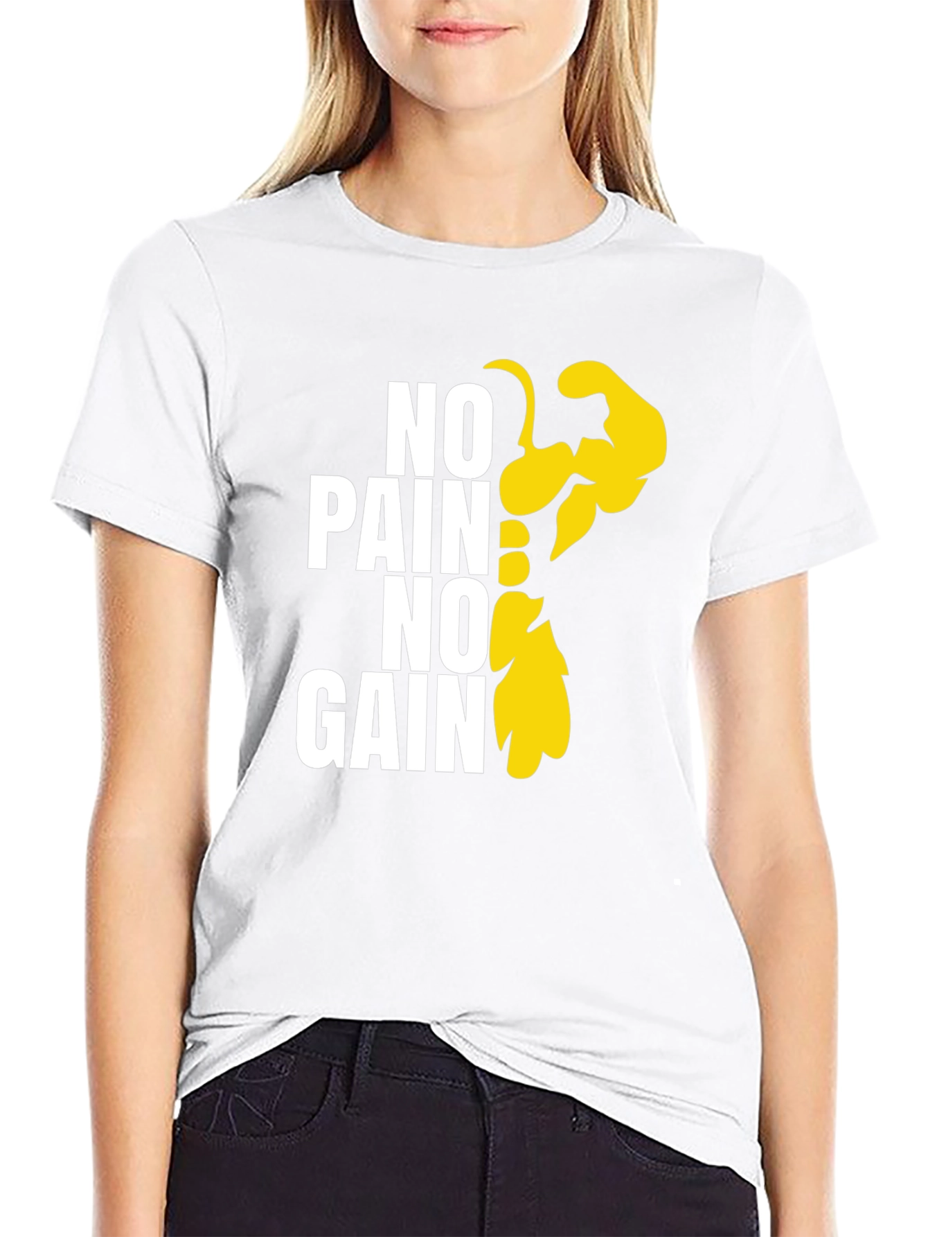 No Pain No Gain Graphic Tee - Black