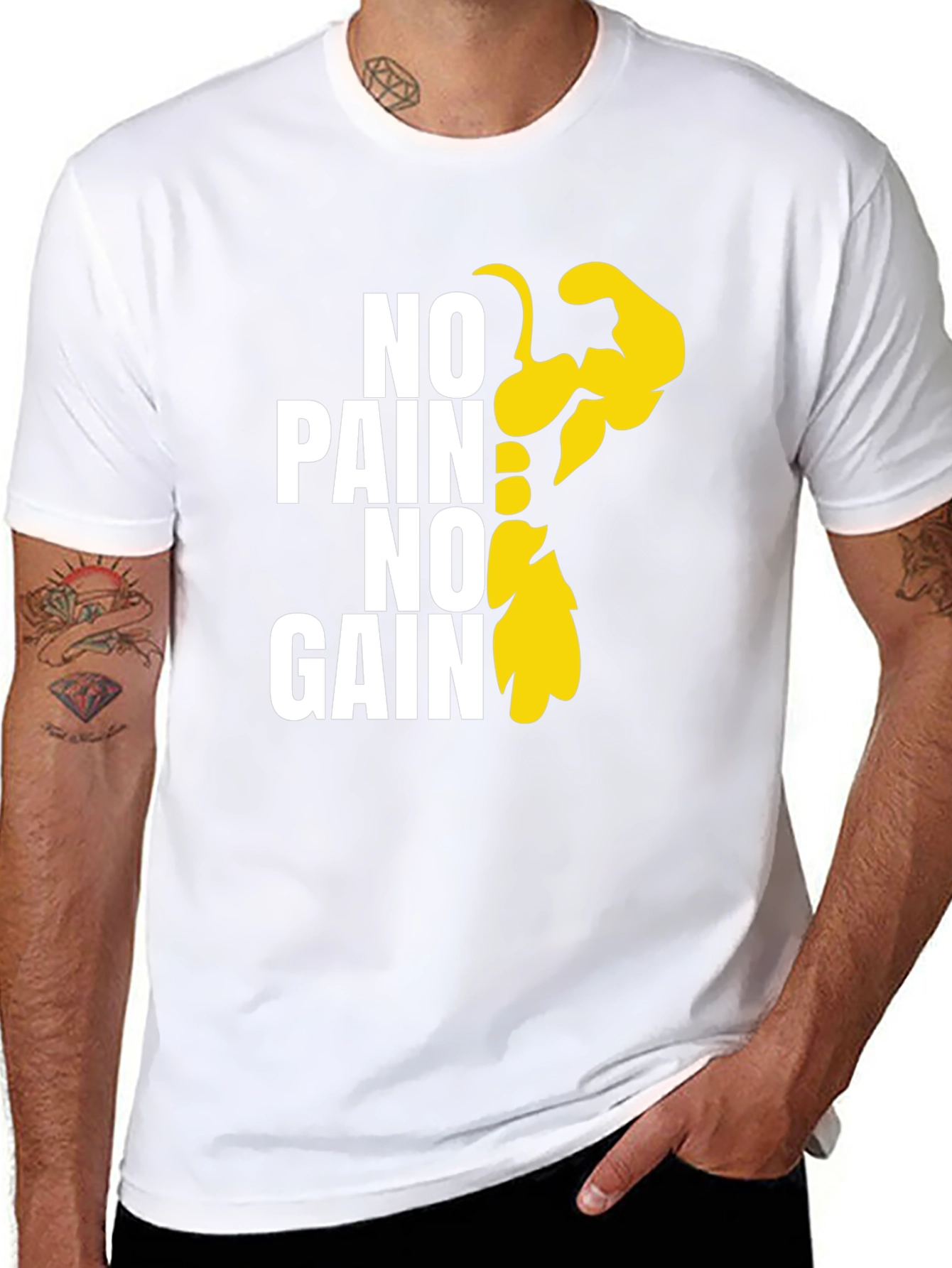 No Pain No Gain Graphic Tee - Black