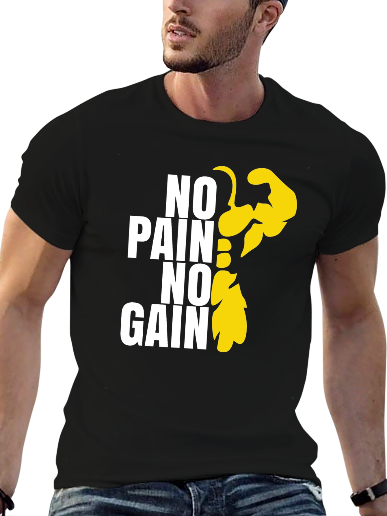 No Pain No Gain Graphic Tee - Black