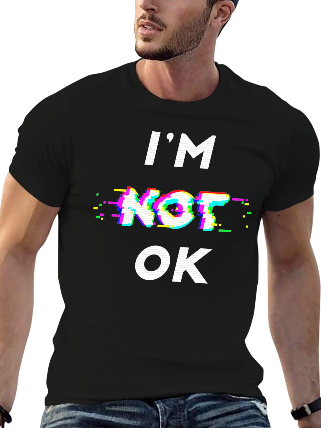 Im Not OK Graphic Tee - Black