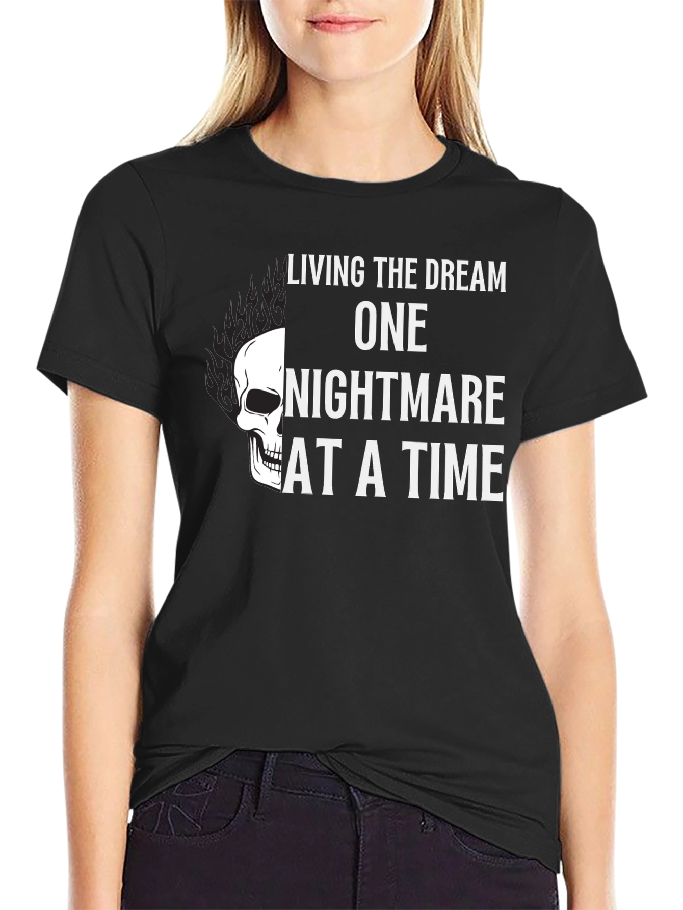 Living the Dream T-Shirt - Skull Graphic Tee